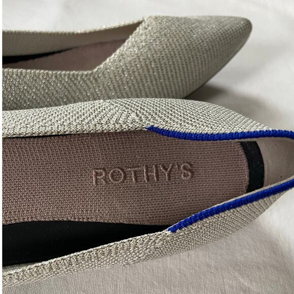 Rothy’s 'The Point' Flax Birseye Flats Women's 11 Knit Ballet Flats Comfort - Picture 5 of 6